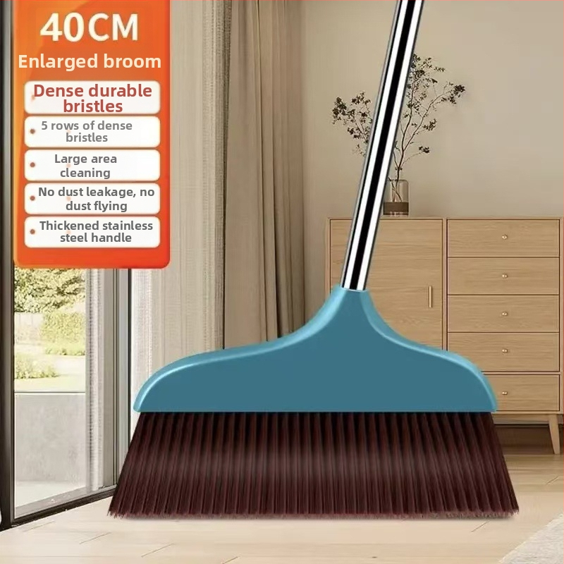 40 cm velika kućna metla za unutarnju upotrebu, s dugačkim drškom, visokokvalitetne mekane dlake, debela i izdržljiva.