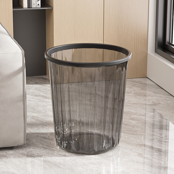 Prozirni PET kantu za otpad, cilindričnog oblika, 10 L, otvorenog vrha, za kućnu upotrebu, spavaću sobu, kupaonicu, dnevni boravak i ured