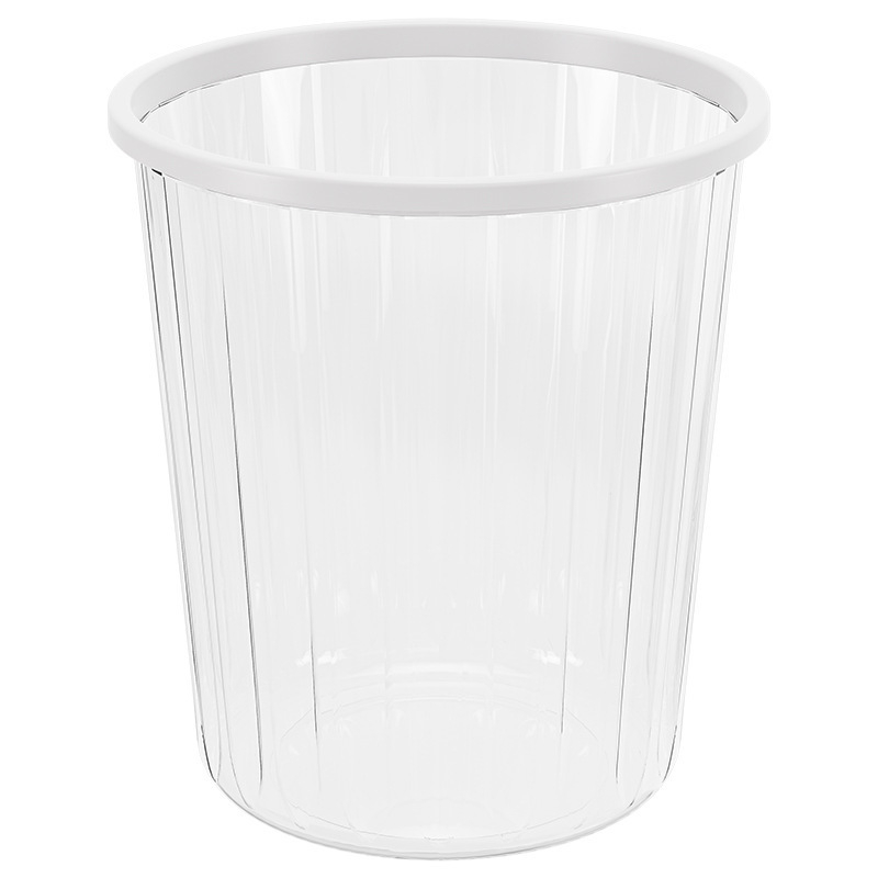 Prozirni PET kantu za otpad, cilindričnog oblika, 10 L, otvorenog vrha, za kućnu upotrebu, spavaću sobu, kupaonicu, dnevni boravak i ured