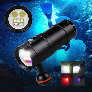 L2 podvodno svjetlo za fotografiju, vodootporno do 60 m, 2350 lm LED ronilačko svjetlo, baterija 32650