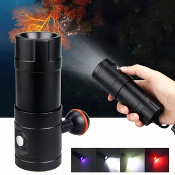 L2 podvodno svjetlo za fotografiju, vodootporno do 60 m, 2350 lm LED ronilačko svjetlo, baterija 32650