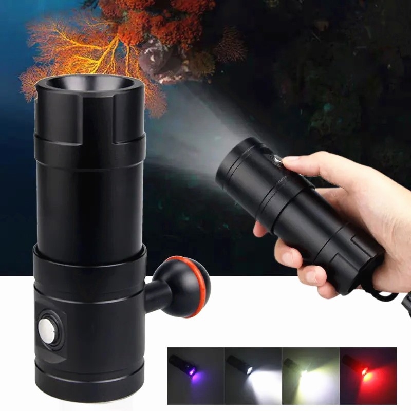 L2 podvodno svjetlo za fotografiju, vodootporno do 60 m, 2350 lm LED ronilačko svjetlo, baterija 32650