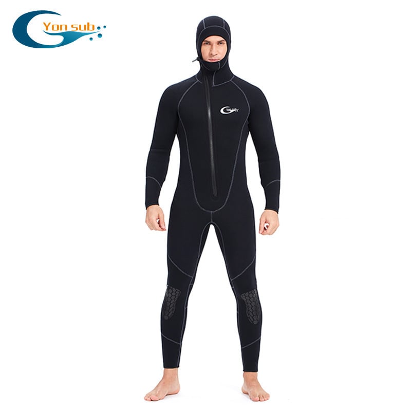 Yonsub 5 mm topli unisex neopren kostim s prednjim zatvaračem i kapuljom za surfanje