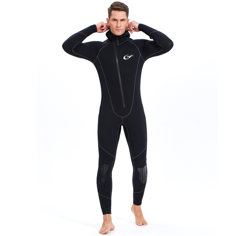 Yonsub 5 mm topli unisex neopren kostim s prednjim zatvaračem i kapuljom za surfanje
