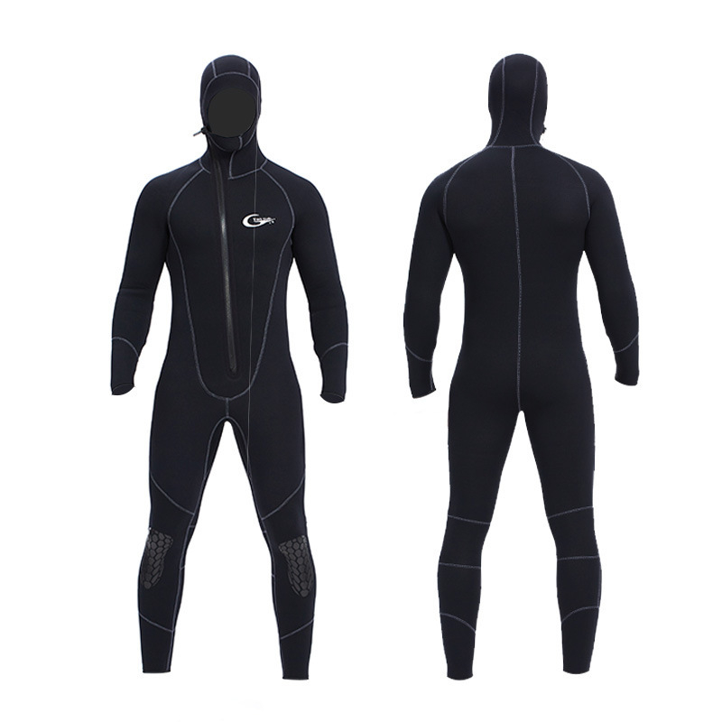 Yonsub 5 mm topli unisex neopren kostim s prednjim zatvaračem i kapuljom za surfanje