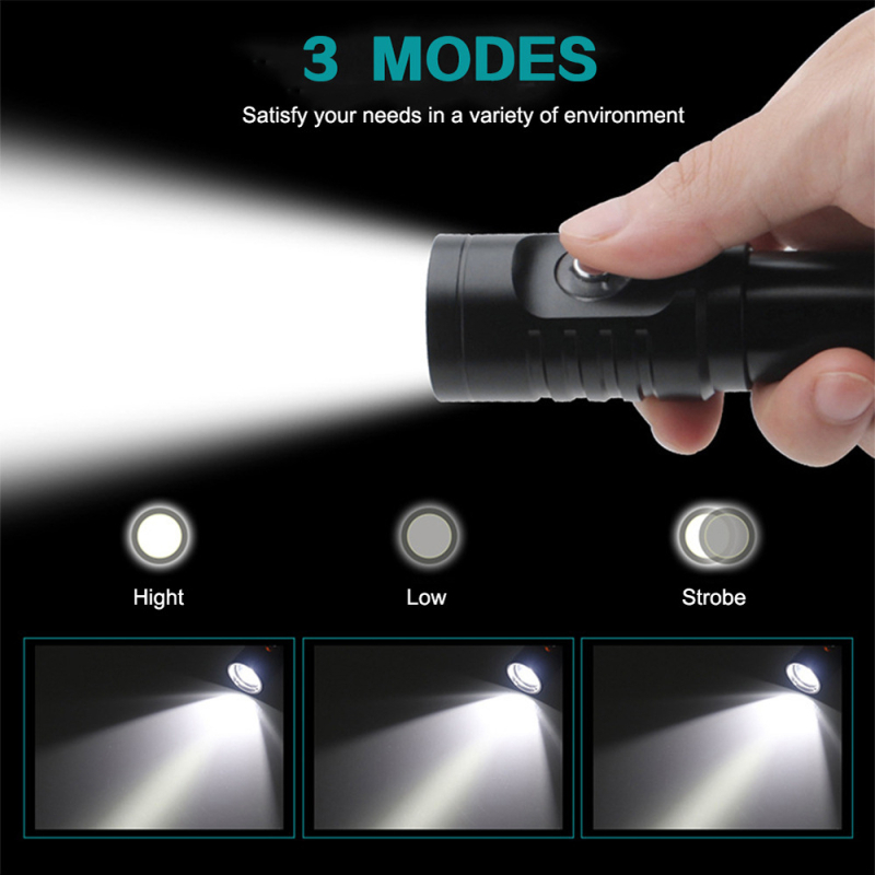 Kompaktno podvodno LED svjetlo za vodu i kopno, model L2 DM001, LED, 18650