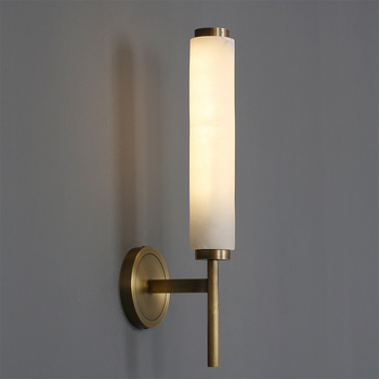 Stenska lampa od bakra s mermernim sjenilom, skandinavski minimalistički stil, luksuzan dizajn za dnevni boravak ili spavaću sobu