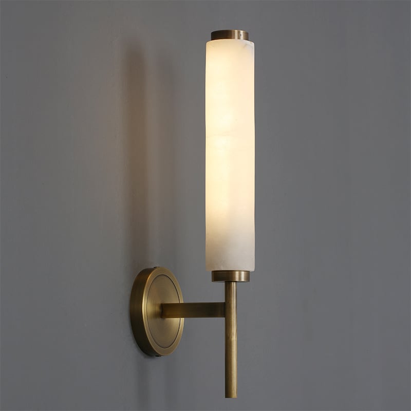 Stenska lampa od bakra s mermernim sjenilom, skandinavski minimalistički stil, luksuzan dizajn za dnevni boravak ili spavaću sobu