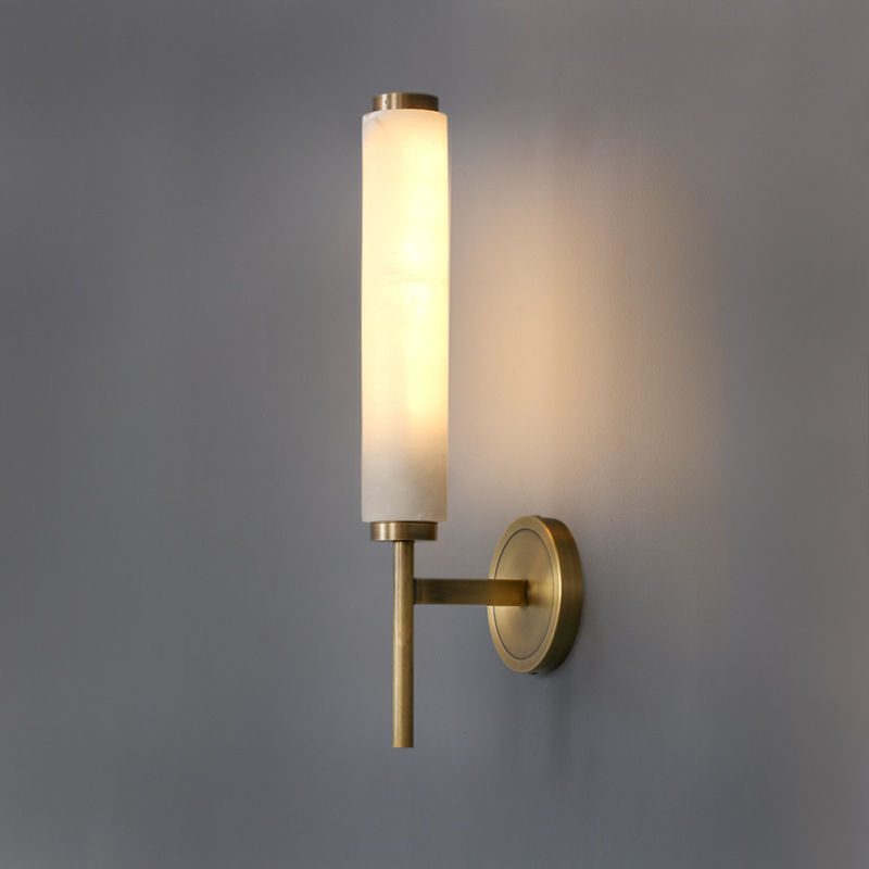 Stenska lampa od bakra s mermernim sjenilom, skandinavski minimalistički stil, luksuzan dizajn za dnevni boravak ili spavaću sobu