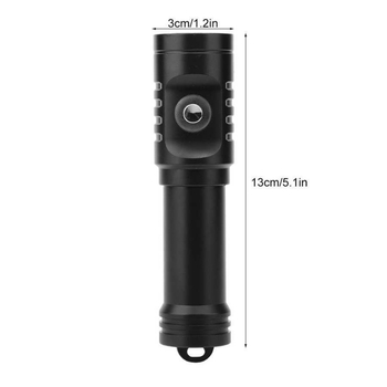 Nova mini amfibijska L2 ronilačka LED svjetiljka s gumbnim prekidačem, baterija 18650 litij-ionska, aluminijska legura