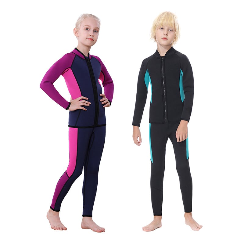 3 mm dječji neopren dvodijelni kombinezon, topao i UV zaštita, dugi rukavi, pogodan za surfanje i snorkeling