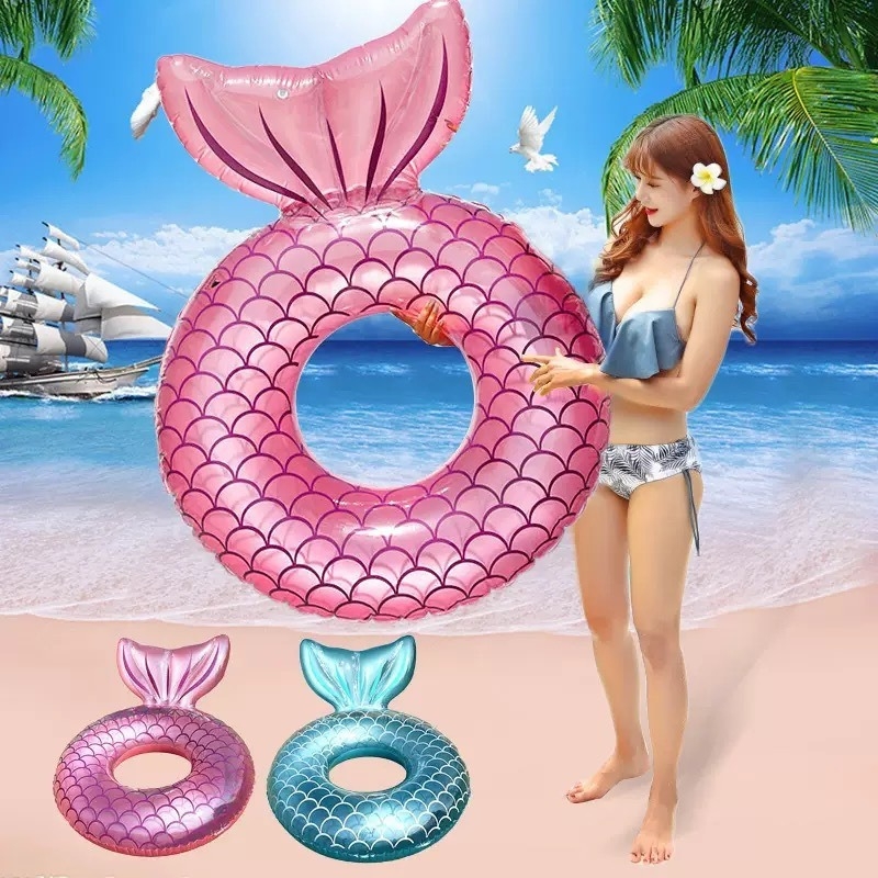 Nafukljivi plivački prsten - sirena za odrasle, debeli PVC, vodeni sportovi