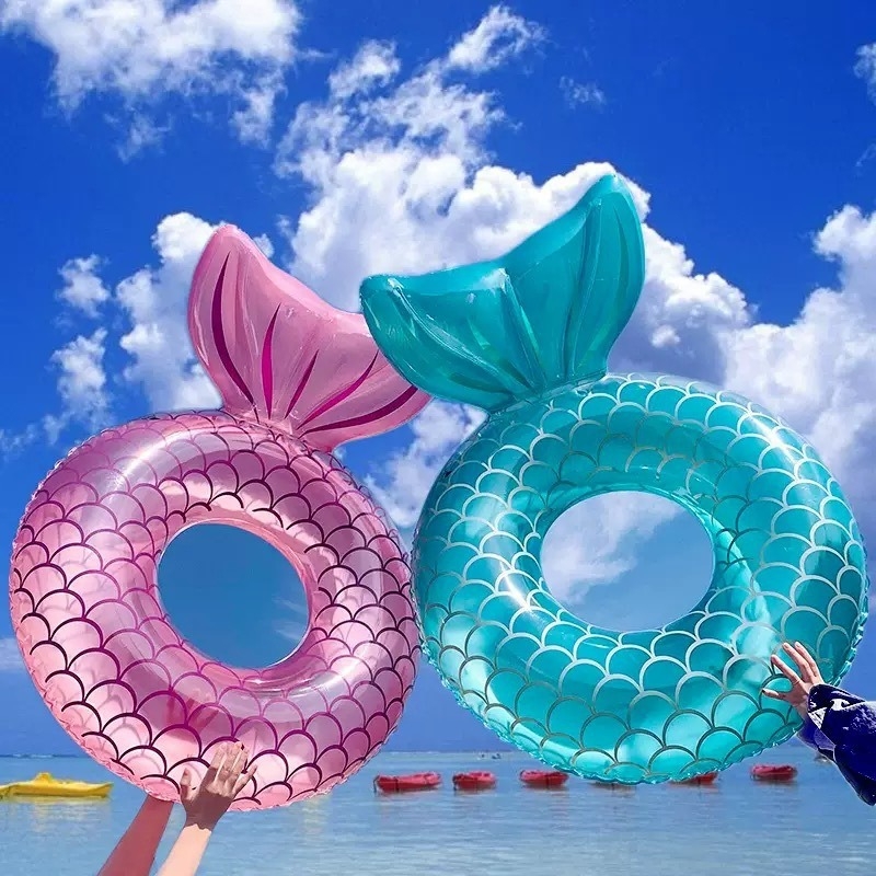 Nafukljivi plivački prsten - sirena za odrasle, debeli PVC, vodeni sportovi