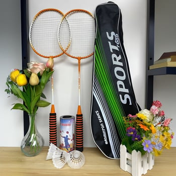 Ultra-light badminton reketa s mekom drškom — set od dvije rekete od legure, za odrasle, izdržljiv