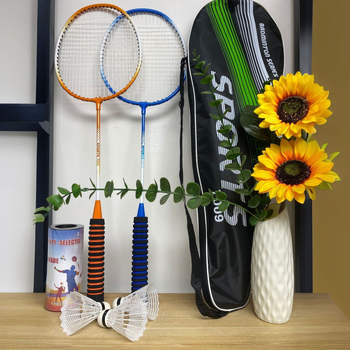 Ultra-light badminton reketa s mekom drškom — set od dvije rekete od legure, za odrasle, izdržljiv
