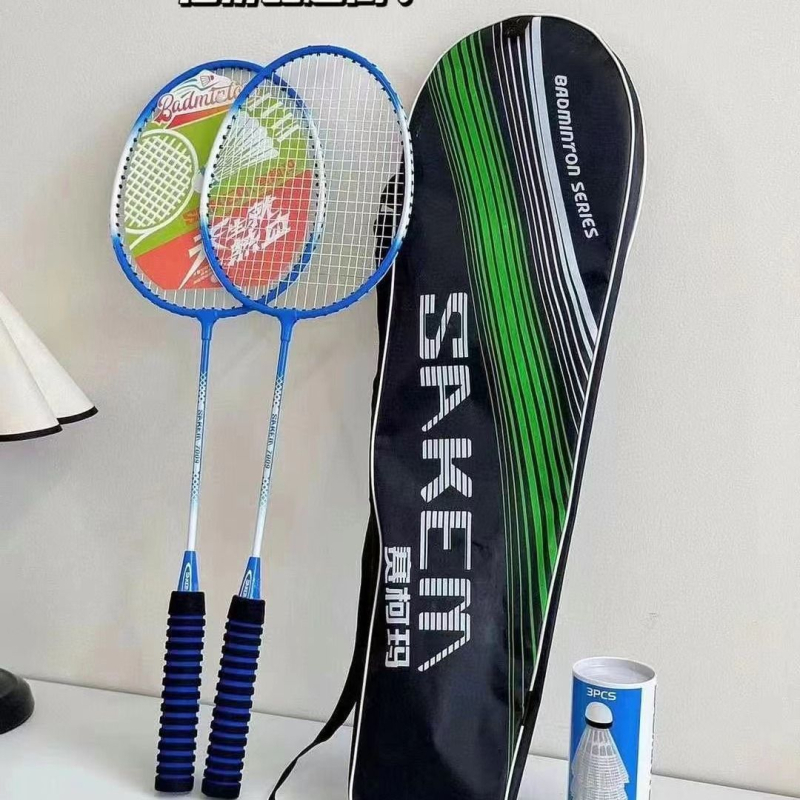 Ultra-light badminton reketa s mekom drškom — set od dvije rekete od legure, za odrasle, izdržljiv