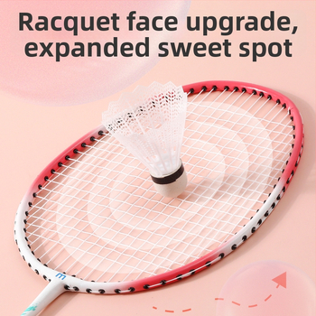 Set dviju badminton raketa – ultra lagane, izdržljive, visoke elastičnosti; pogodno za početnike, djecu i odrasle; idealno za obiteljsku igru i zabavu