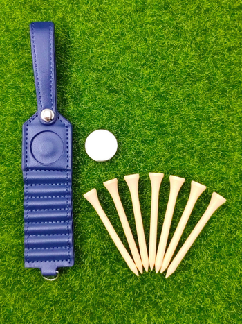 7-djelni set golf dodataka: prazni markeri za lopte, igle te PU kožna etiketa