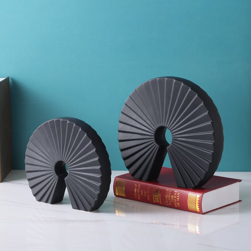 Keramički ukras u obliku ventilatora, moderan minimalistički luksuz