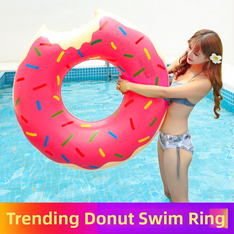 Ljetni plivački prsten donut – ekološki PVC, debljina 0,2 mm, za početnike, obiteljska zabava u bazenu