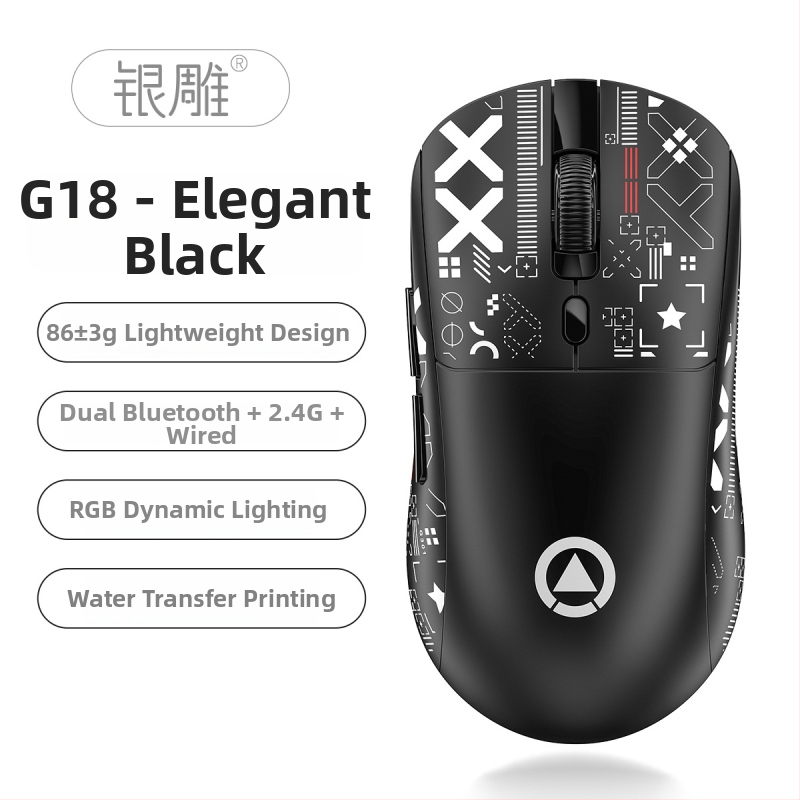 G18 Bluetooth bezdrôtová herná myš s tromi režimami, ľahká, RGB, pre stolný počítač