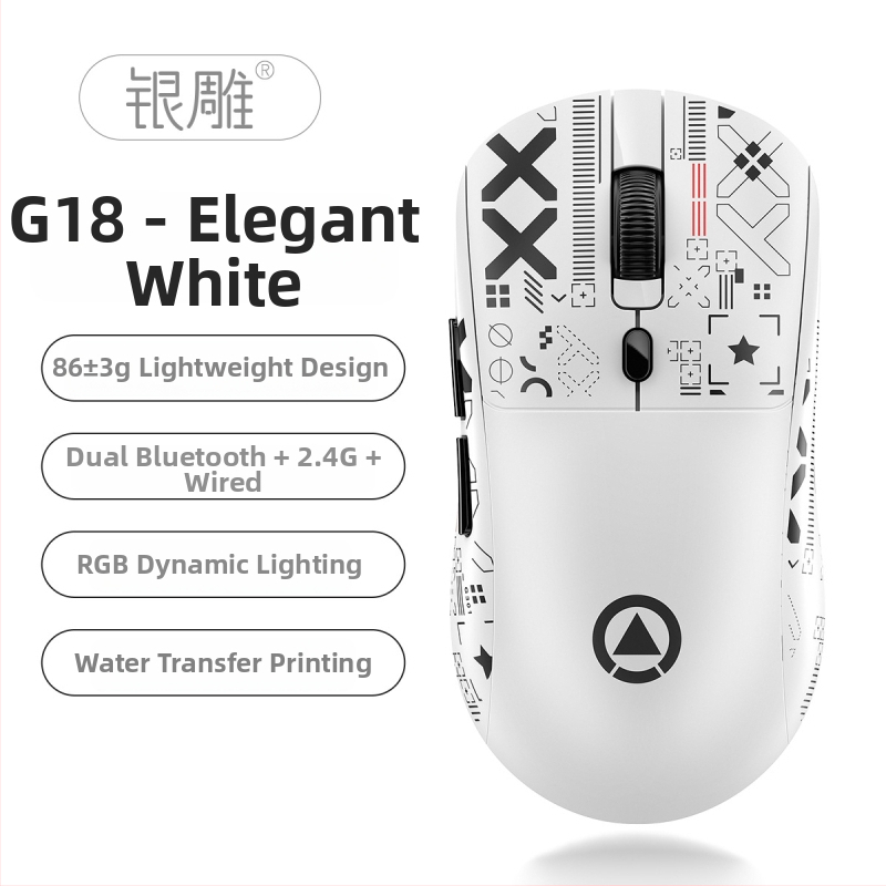 G18 Bluetooth bezdrôtová herná myš s tromi režimami, ľahká, RGB, pre stolný počítač