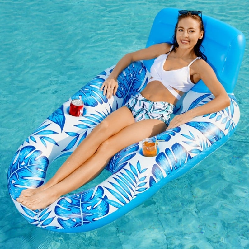 Pat gonflabil pentru piscină în aer liber, șezlong plutitor pentru adulți și copii, canapea plutitoare din PVC
