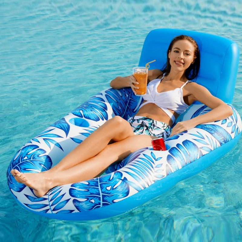 Pat gonflabil pentru piscină în aer liber, șezlong plutitor pentru adulți și copii, canapea plutitoare din PVC