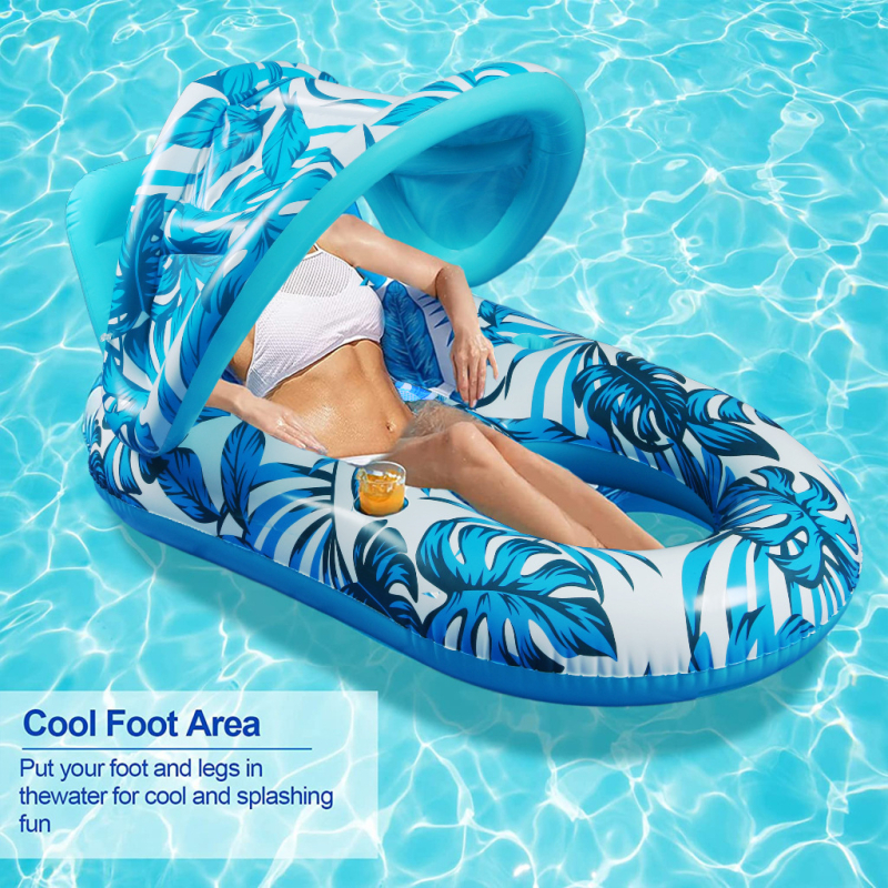 Pat gonflabil pentru piscină în aer liber, șezlong plutitor pentru adulți și copii, canapea plutitoare din PVC