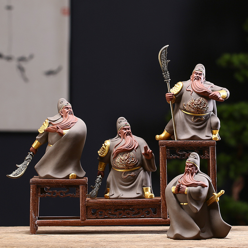 Kreativna keramička figura Guan Yu, Guan Gong i Er Ye za kućnu ili uredsku stolnu dekoraciju u kineskom stilu