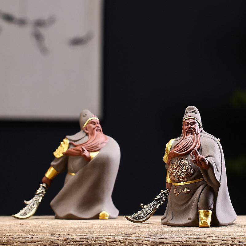 Kreativna keramička figura Guan Yu, Guan Gong i Er Ye za kućnu ili uredsku stolnu dekoraciju u kineskom stilu