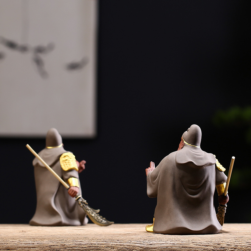 Kreativna keramička figura Guan Yu, Guan Gong i Er Ye za kućnu ili uredsku stolnu dekoraciju u kineskom stilu