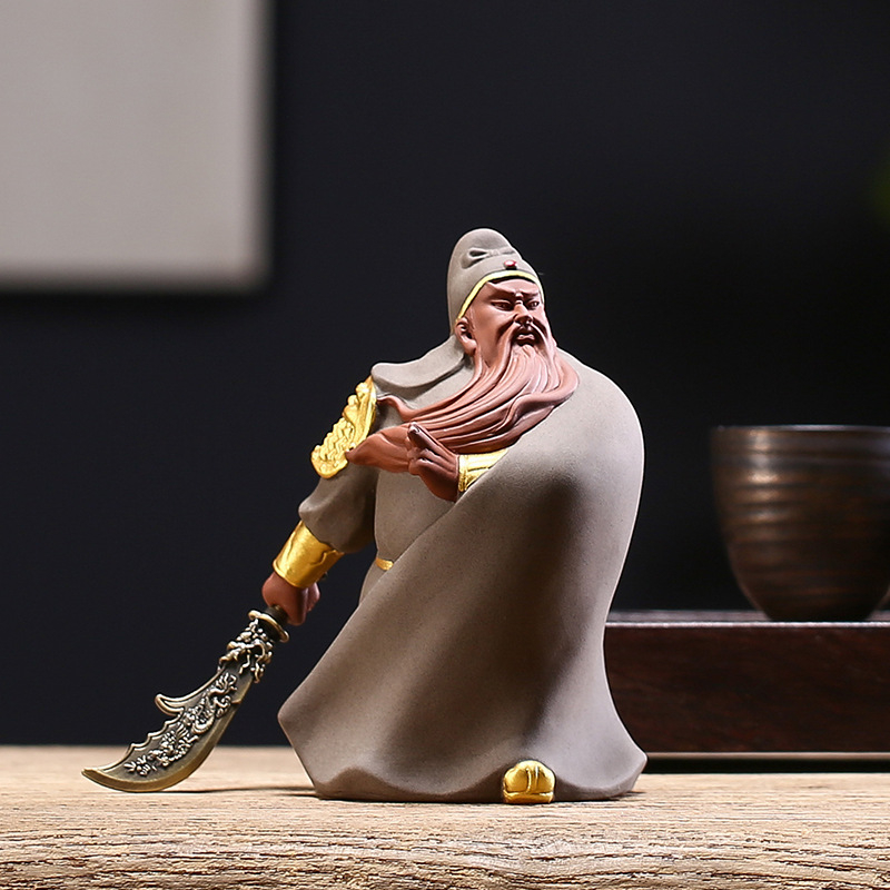 Kreativna keramička figura Guan Yu, Guan Gong i Er Ye za kućnu ili uredsku stolnu dekoraciju u kineskom stilu