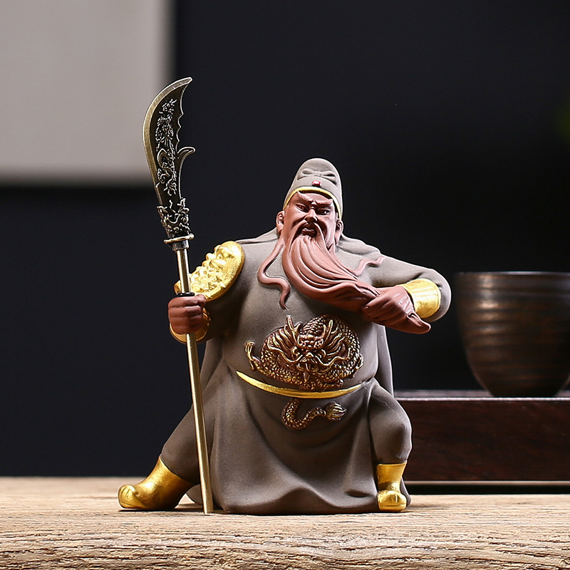 Kreativna keramička figura Guan Yu, Guan Gong i Er Ye za kućnu ili uredsku stolnu dekoraciju u kineskom stilu