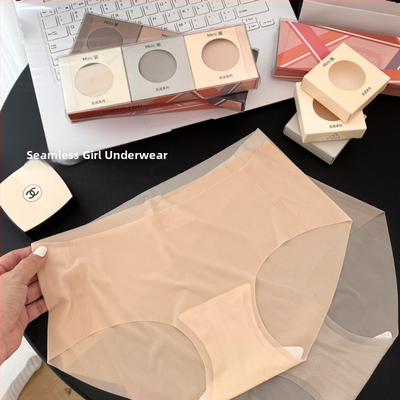 Bešivne gaćice za žene u jednom komadu, ljetne ultra-tanke Ice Silk, prozračne, brzo sušeće, srednji struk, prirodni osjećaj