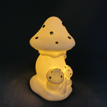Porcelano LED noćna svjetiljka u obliku gljive, božićna dekoracija za spavaću sobu