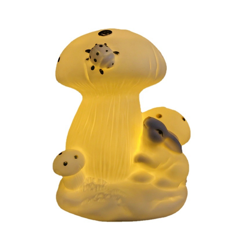 Porcelano LED noćna svjetiljka u obliku gljive, božićna dekoracija za spavaću sobu