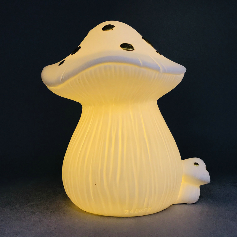 Porcelano LED noćna svjetiljka u obliku gljive, božićna dekoracija za spavaću sobu
