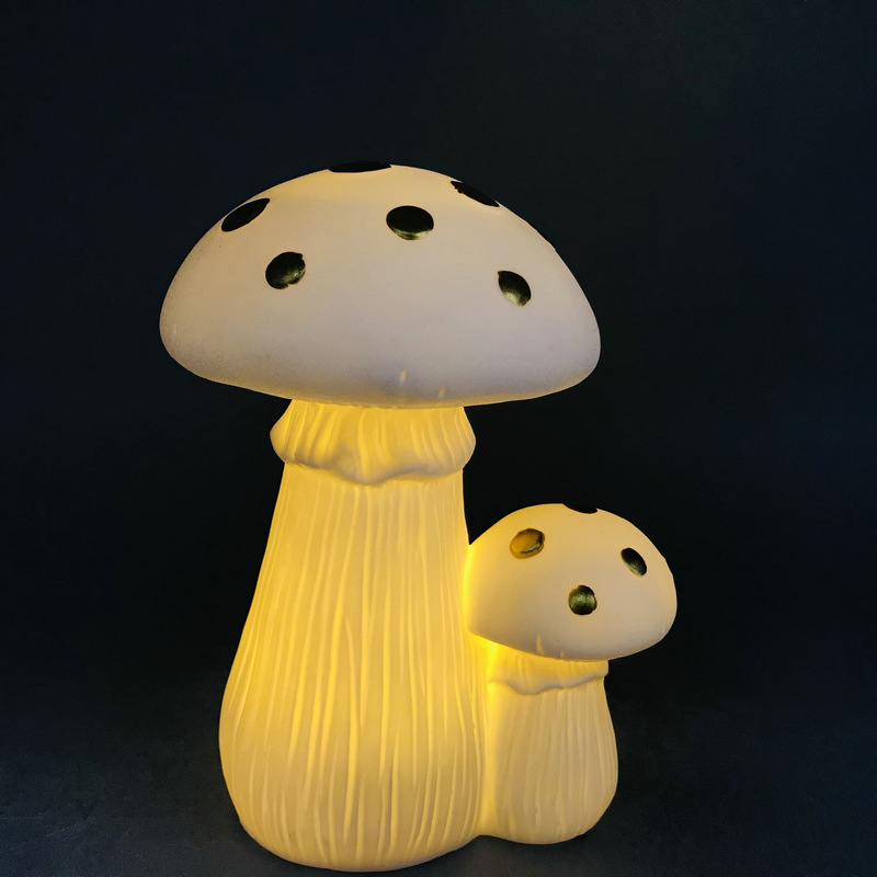 Porcelano LED noćna svjetiljka u obliku gljive, božićna dekoracija za spavaću sobu