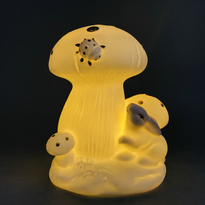 Porcelano LED noćna svjetiljka u obliku gljive, božićna dekoracija za spavaću sobu