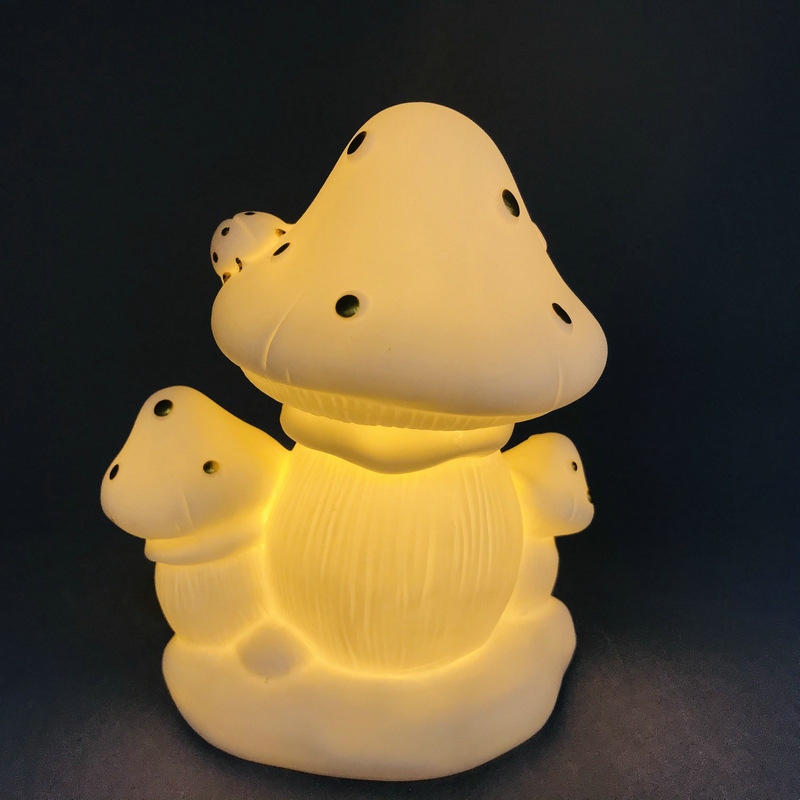 Porcelano LED noćna svjetiljka u obliku gljive, božićna dekoracija za spavaću sobu