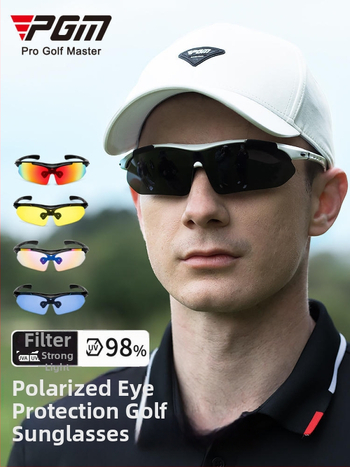 PGM golf naočale za sunce s polariziranim lećama, UV zaštita, pet zamjenjivih leća i dioptrijski okvir