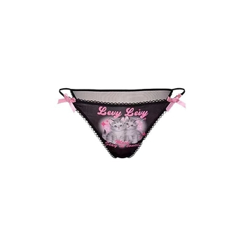 Žensko donje rublje s karikaturom mačke od ice silk materijala, niska struka, bikini gaćice i tanga