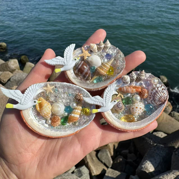 Magnet de frigider din cochilie – suvenir cultural și creativ, cadou de litoral