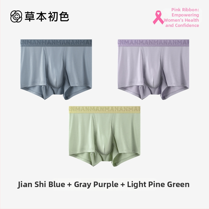 Muške boxerice od modalnog materijala, Herbal Natural Color, 2025 novi model, lagane, udobne, uzorak blok boja