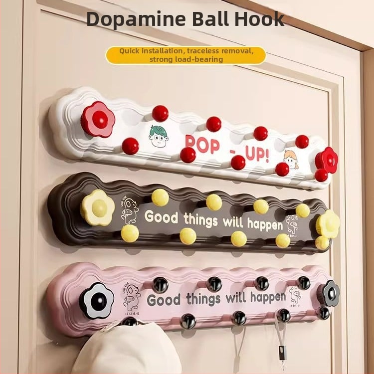 Dopamine Вакуумна закачалка с въртящ се ред, без пробиване, с висока носимост за баня, кухня, вход и зад вратата