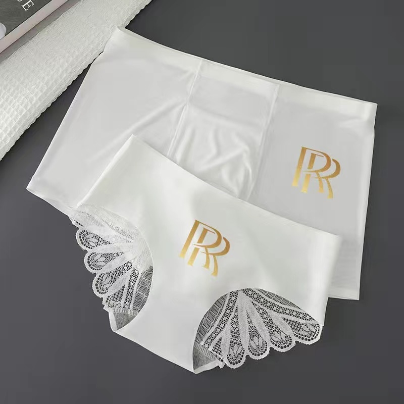 Par donjeg rublja od ice silk, bezšivne, ljetni sportski stil s čipkastim rubom