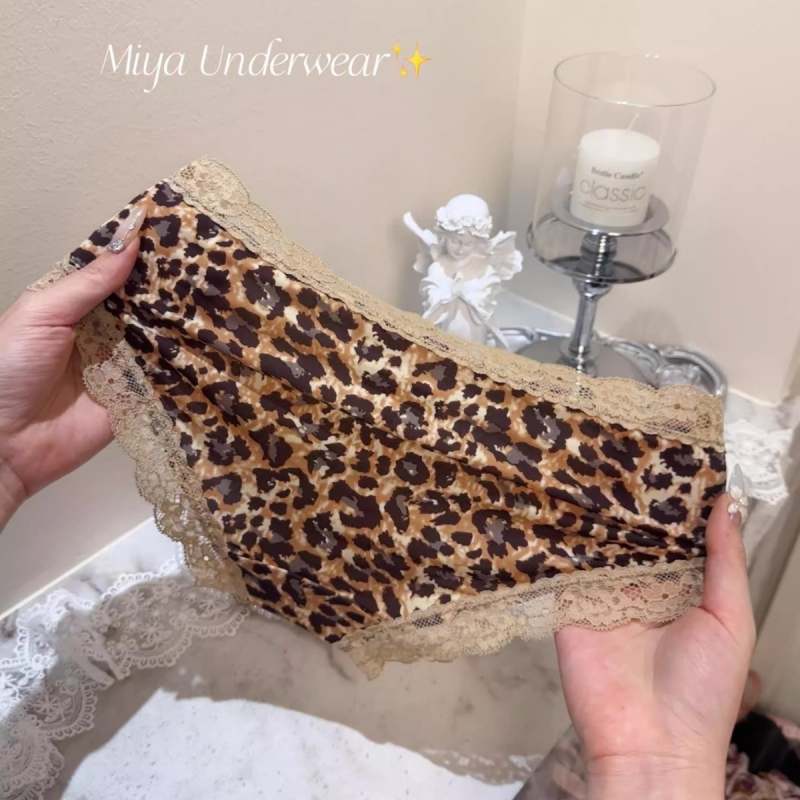 Seksi čipkaste gaćice s leopard uzorkom, tanke ženske gaćice s mašnicom, novi model