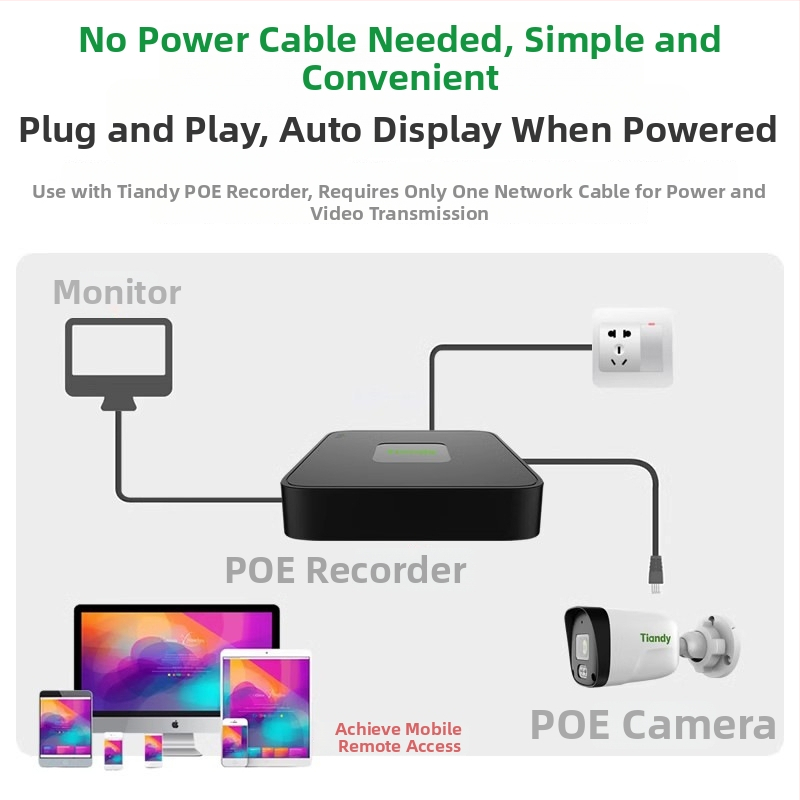 Tiandy 3MP Cameră IR pentru supraveghere, focalizare fixă, POE, sunet, exterior