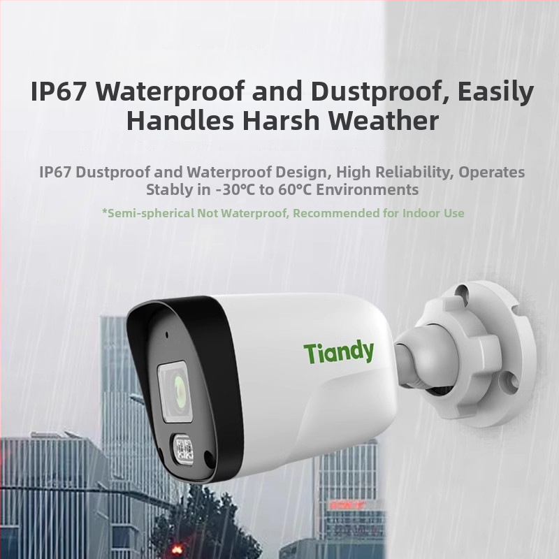 Tiandy 3MP Cameră IR pentru supraveghere, focalizare fixă, POE, sunet, exterior